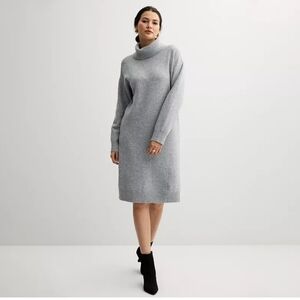 Nine West Gray Turtleneck Sweater Dress Size Medium